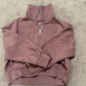 Women’s Brown Half-Zip Sweater